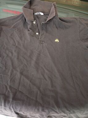 Brooks Brothers Black Polo with Small Gold Crest